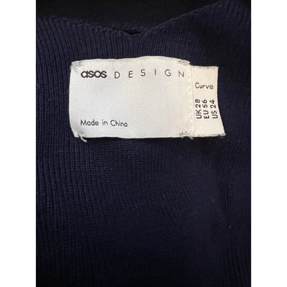 ASOS Design Curve Navy Open Back Mock Neck Bodysuit Plus Size 24 - Picture 9 of 10